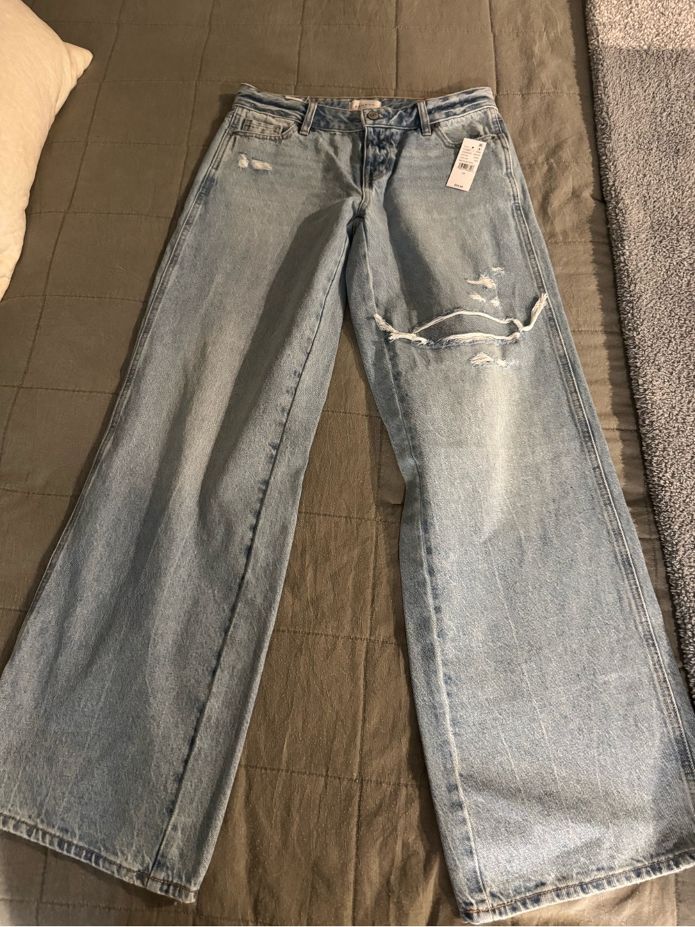 PacSun Light Blue Distressed Wide-Leg Jeans
